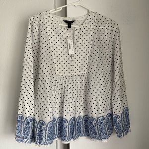 J-Crew Polka Dots/Paisley Top